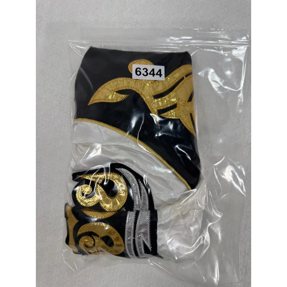 Thai Boxing Muay Thai Shorts Mens L Black White Gold Embroidered EUC